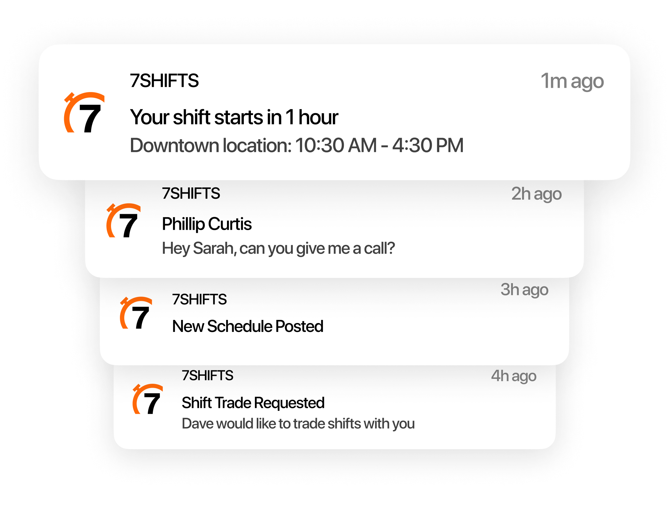 7shifts mobile app notifications for restaurant employees